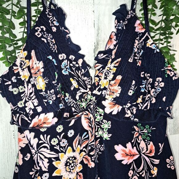 NWOT Free People Cord Looking Glass Mini in Navy/Floral - Picture 6 of 15